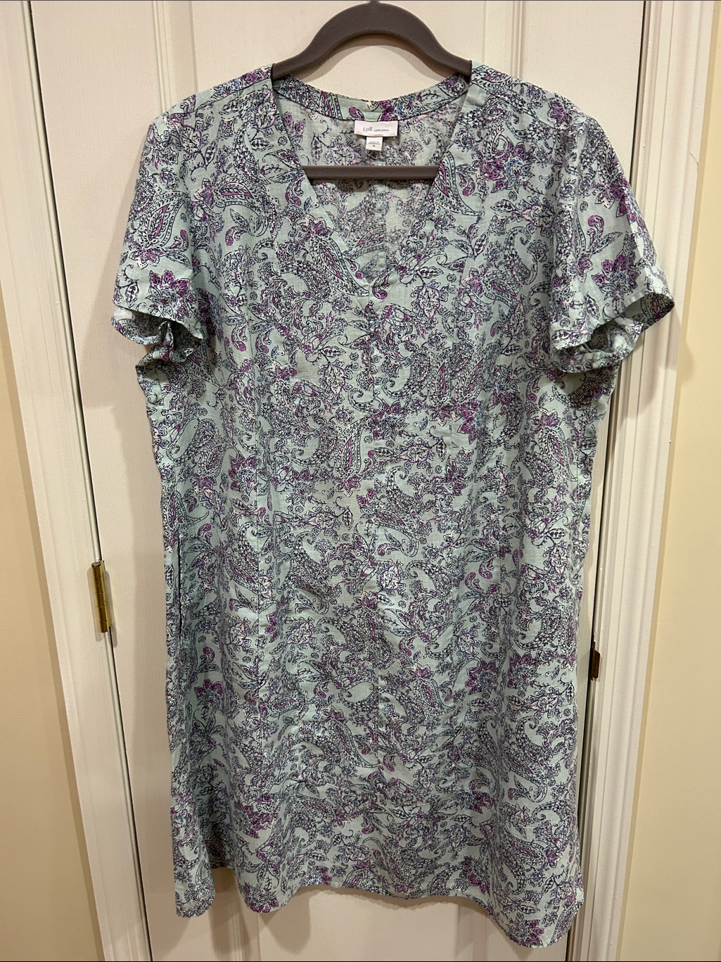 J Jill Love Linen Pullover Paisley Dress